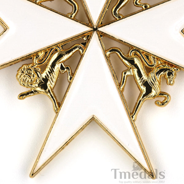 UK Knights Commander's Cross - Order of St. John Medal neck Ribbon Silver Repro Replica