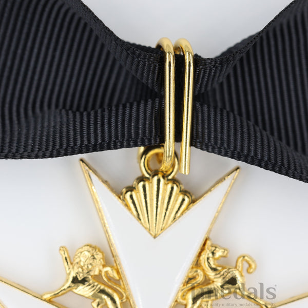 UK Knights Commander's Cross - Order of St. John Medal neck Ribbon Silver Repro Replica