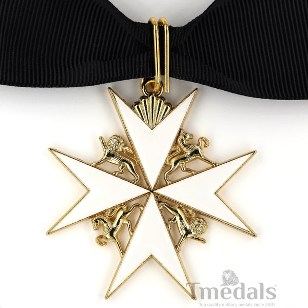 UK Knights Commander's Cross - Order of St. John Medal neck Ribbon Silver Repro Replica