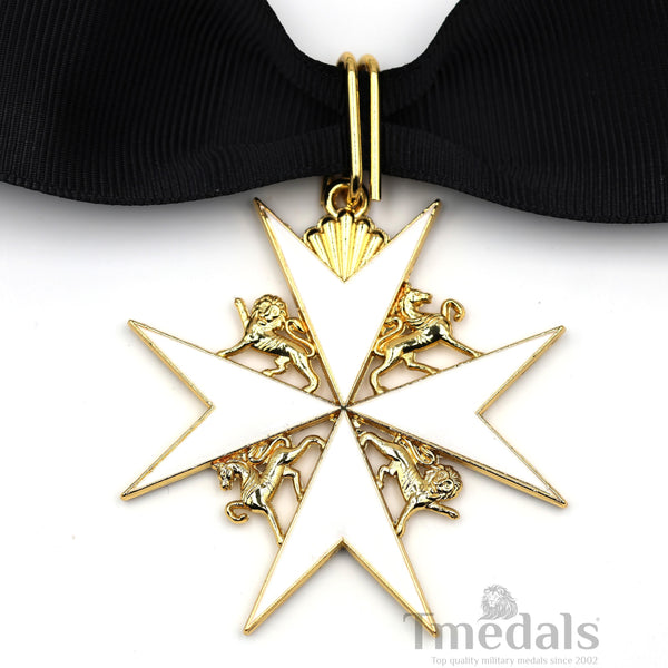 UK Knights Commander's Cross - Order of St. John Medal neck Ribbon Silver Repro Replica