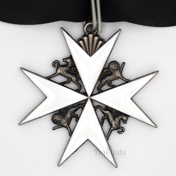 UK Knights Commander's Cross - Order of St. John Medal neck Ribbon Silver Repro