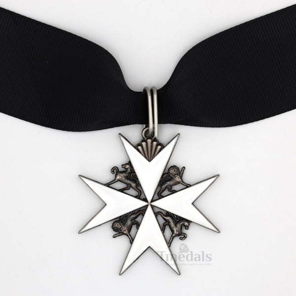 UK Knights Commander's Cross - Order of St. John Medal neck Ribbon Silver Repro