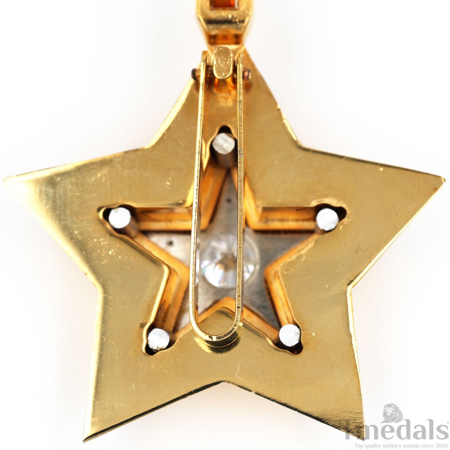 Soviet CCCP Small Marshal's Star – Gold-Plated with Cubic Zirconia Replica