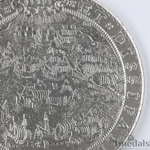 UK Elizabeth I Defeat of the Spanish Armada Medal 1588-Pure 925 Sterling Silver Replica