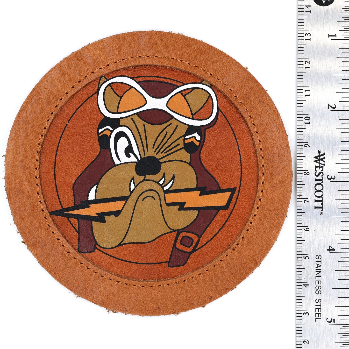 USA WWII Bulldog 61st Fighter Squadron 56th FG 8th AAF Leather Patch Replica