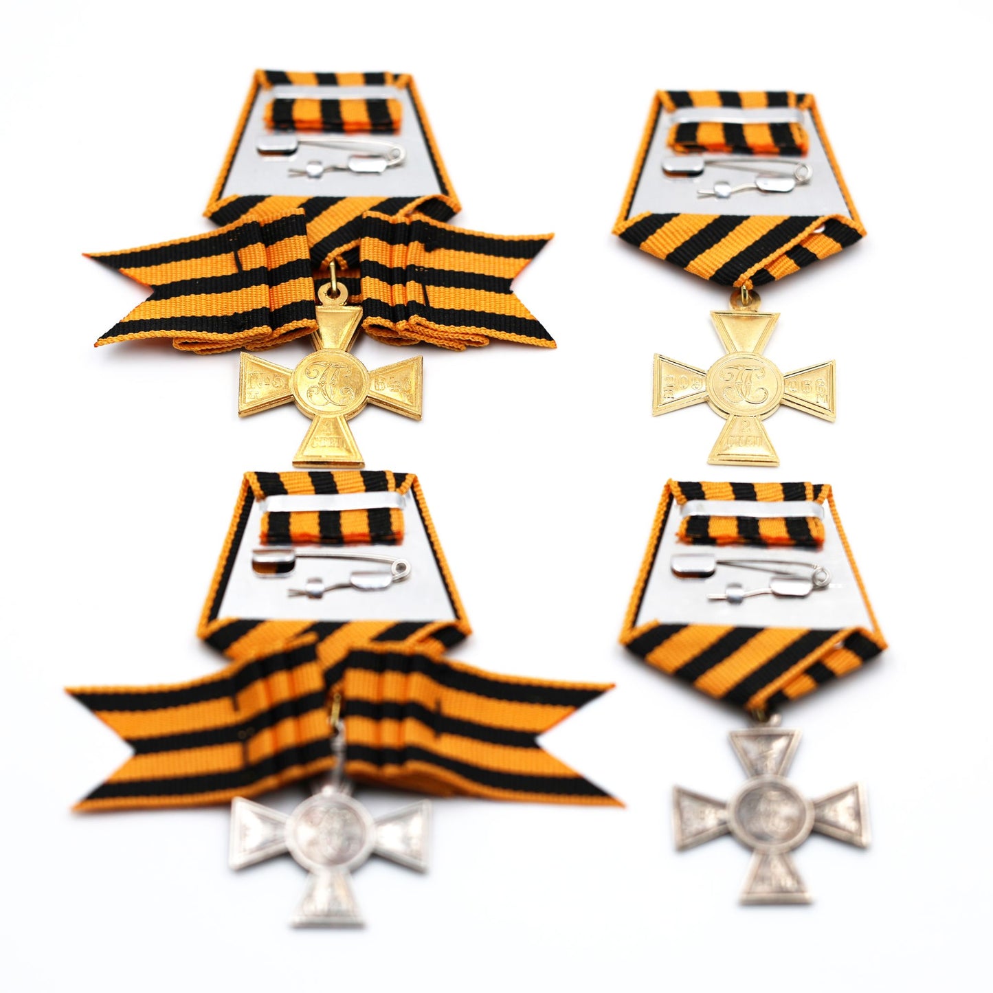 Imperial Russian St George Cross Set 1st 2nd 3rd 4th Class Replica w Ribbon