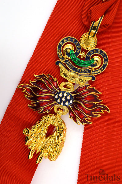 Austria – Order of the Golden Fleece (Type 4, 1925–1935) – Full-Size Museum Replica with Neck Ribbon