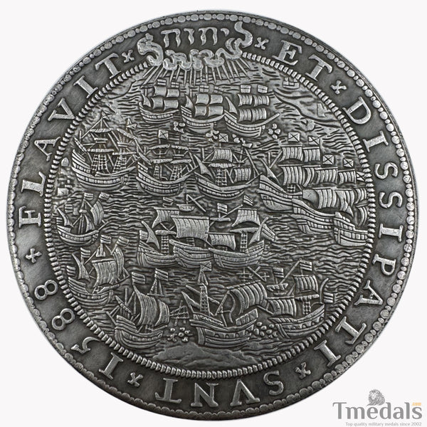 Elizabeth I Defeat of the Spanish Armada Medal 1588 UK Medal Cion Replica Copy