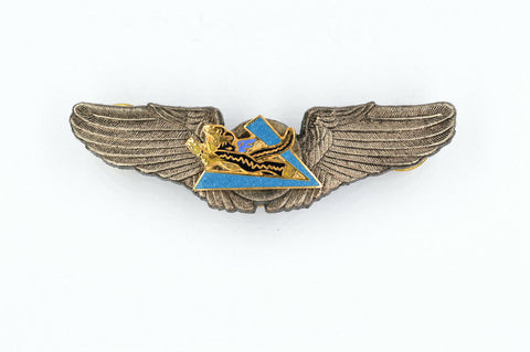 U.S. AIR FORCE Wing WW12 FLYING TIGERS AMERICAN VOLUNTEER GROUP ENAMEL BADGE Rare