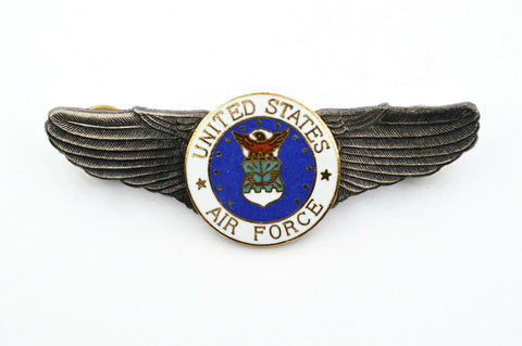U.S. USA WW12 AIR FORCE WINGS BADGE PIN Medal TOP ENAMEL RARE