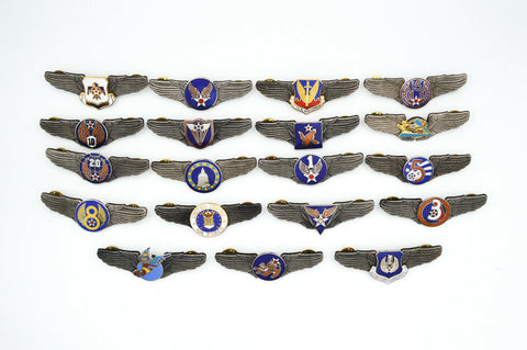 WW12 USA U.S. ARMY AIR FORCE WINGS PIN Medal Full SET 19 BADGES ENAMEL RARE