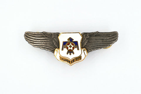 WWII U.S. ARMY THUNDEBIRDS AIR FORCE WINGS BADGE PIN Medal Order TOP ENAMEL RARE