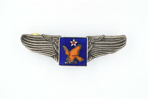 US WWII WW2 2nd AIR FORCE WINGS BADGE PIN Medal TOP ENAMEL RARE