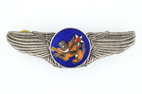 U.S. USA WW12 14TH AIR FORCE WINGS BADGE PIN FLYING TIGERS ENAMEL BADGE Rare
