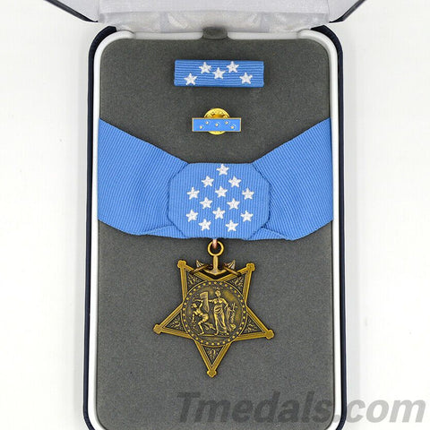 CASED U.S. USA Medal of Honor Navy MOH Ribbon Bar Congressional Replica Reproduction Order Badge WW12 COPY Repro ORDEN MEDAILLE