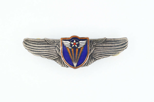 US WWII WW12 4th AIR FORCE WINGS BADGE PIN Medal TOP ENAMEL RARE