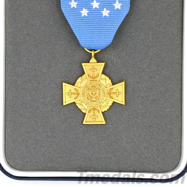 Cased U.S. Medal of Honor – Tiffany Cross 1919–1942 Navy – Museum Replica