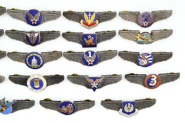 WW12 USA U.S. ARMY AIR FORCE WINGS PIN Medal Full SET 19 BADGES ENAMEL RARE