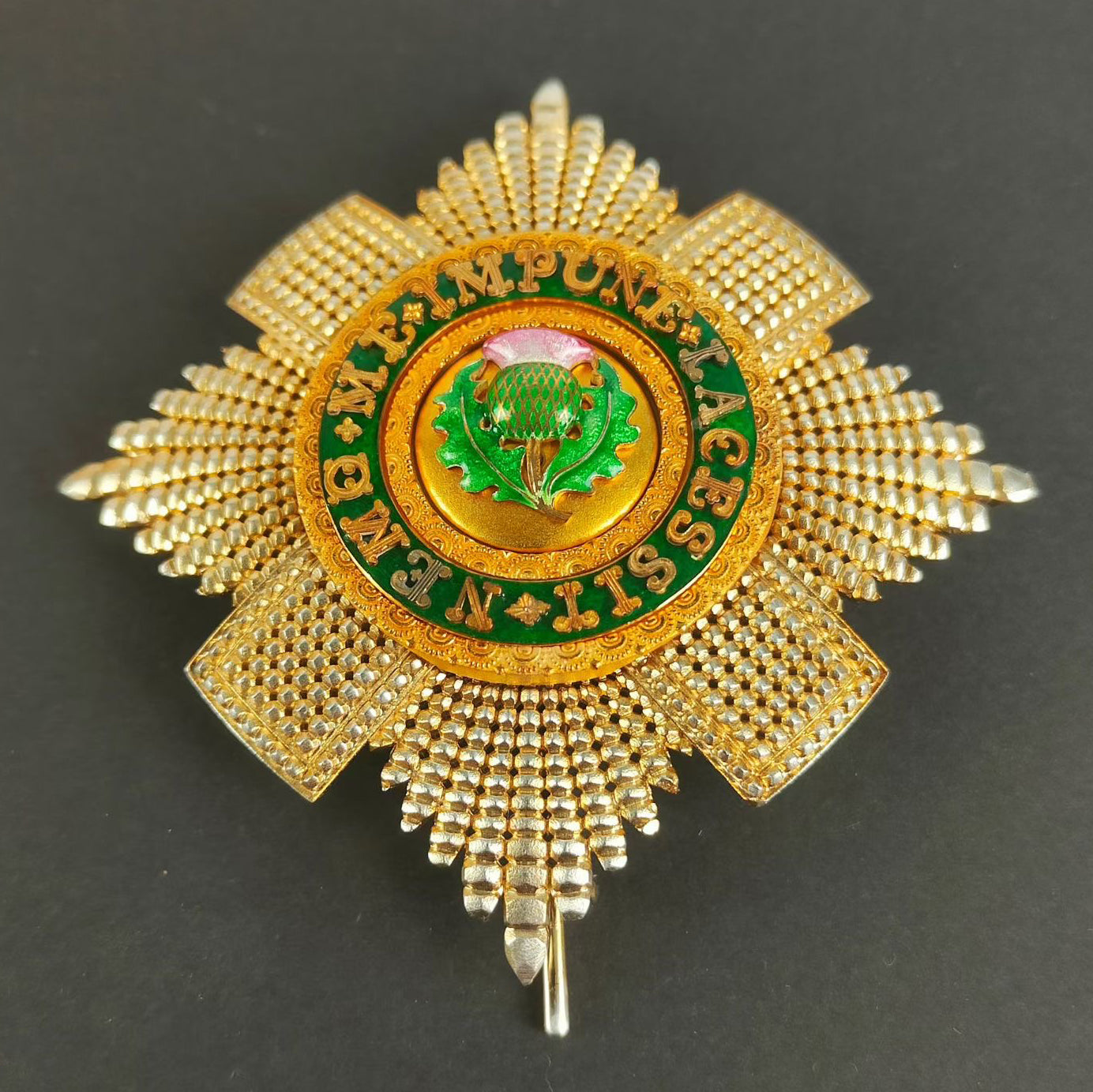 British Order of the Thistle Breast Star – 925 Sterling Silver Enamel