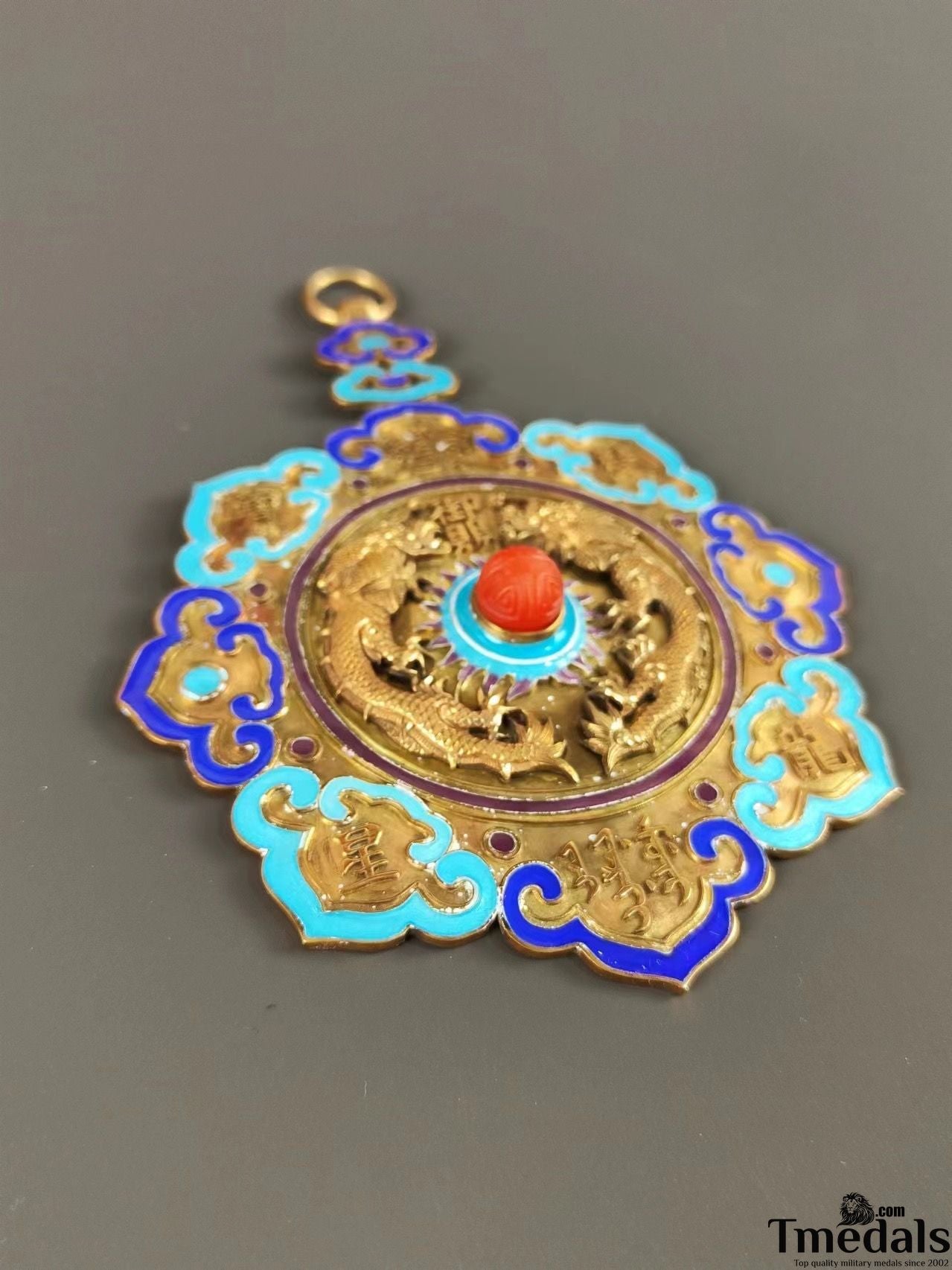 Chinese Qing Dynasty silver Order of the Double Dragon China Medal Badge
