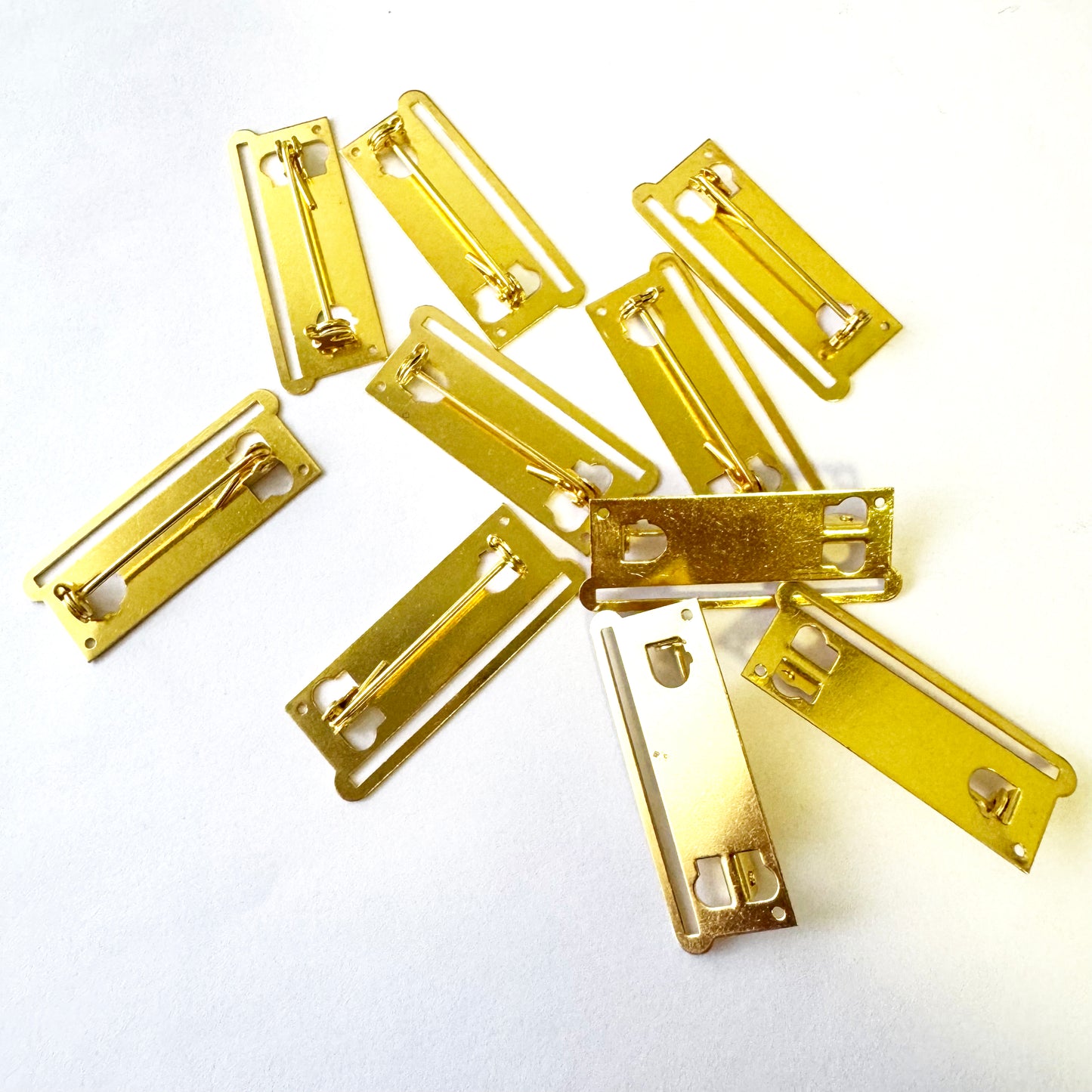 10 X Medal Ribbon Mounting Bars Brooch Pin Fixing 1 Space, for 35-38 mm Ribbon Gold