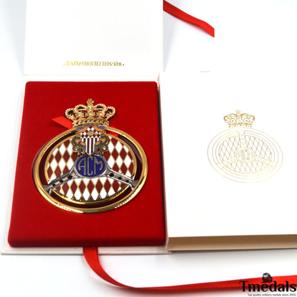 Original Automobile Club de Monaco (ACM) Gold Badge – 2011 Issue, Hard Enamel, 10 × 7.5 cm, Cased