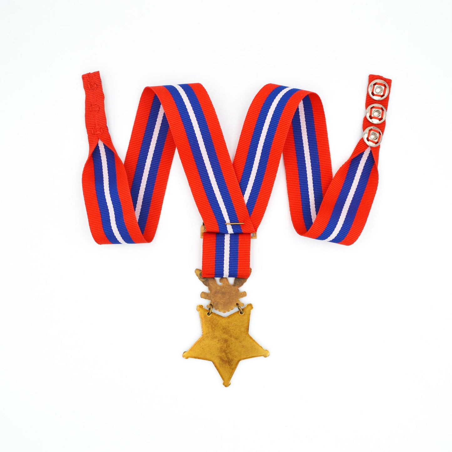U.S. Medal of Honor Army 1896–1904 Type II Neck Ribbon Cravat – Full-Size Brass Museum Replica with Case