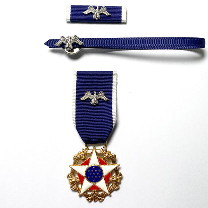 US Presidential Medal of Freedom Mini Medal + Ribbon Bar + Service Ribbon – Replica