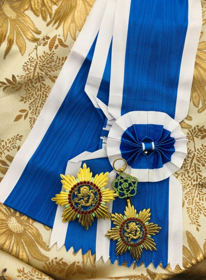 Order of the Illustrious Dragon Full Set with Sash – Japan Manchukuo China Medal Replica