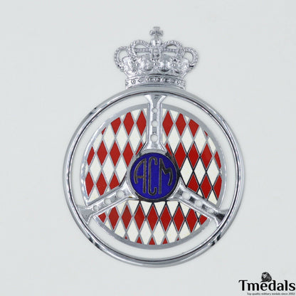 Original Automobile Club de Monaco ACM Badge – Brass with Hard Enamel, 10 × 7.5 cm, Cased