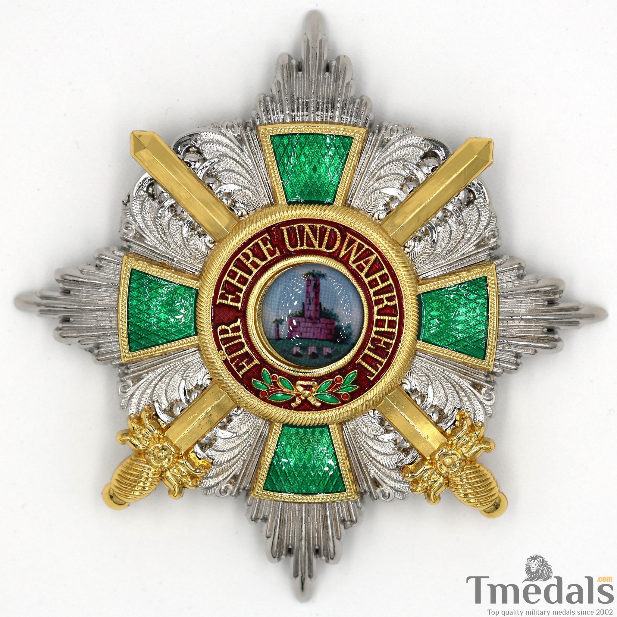 German Order of the Zähringer Lion, Commander Breast Star with Swords top Replica Copy Reproduction
