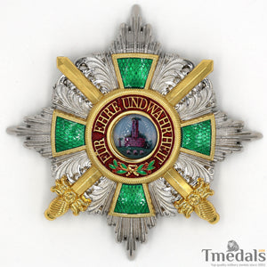 German Order of the Zähringer Lion, Commander Breast Star with Swords top Replica Copy Reproduction