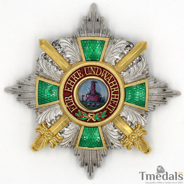 German Order of the Zähringer Lion, Commander Breast Star with Swords top Replica Copy Reproduction