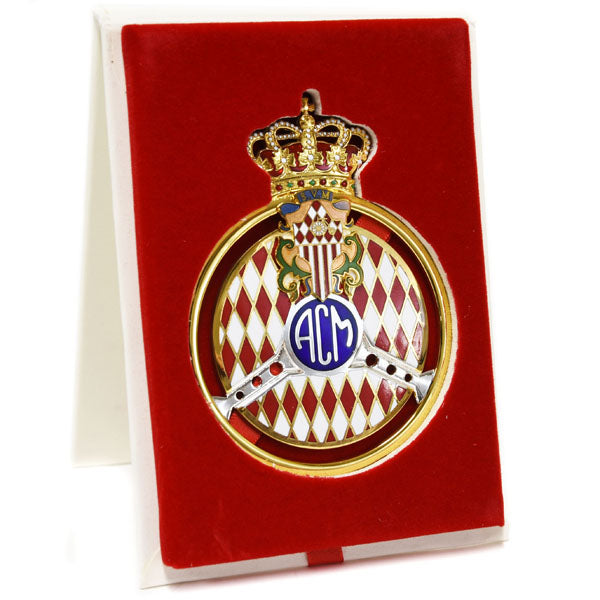 Cased Original ACM GOLD Badge AUTOMOBILE CLUB DE MONACO Grille real enamel 2011 Medal Order Rare!