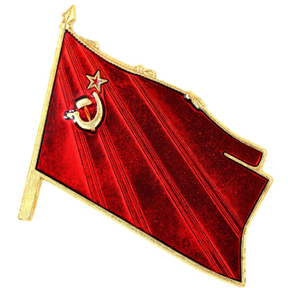 USSR CCCP Soviet Red Flag Pin Badge Brass Enamel Hammer Sickle Collectible Repro
