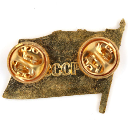 USSR CCCP Soviet Red Flag Pin Badge Brass Enamel Hammer Sickle Collectible Repro