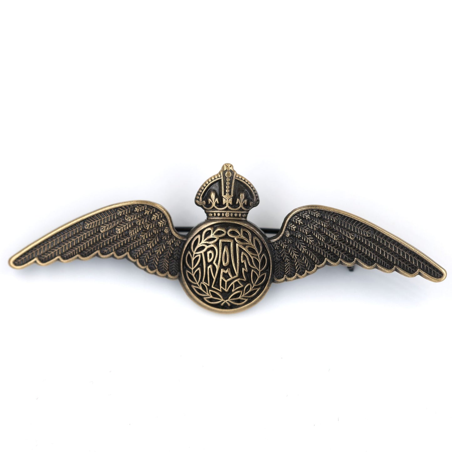 RAF Royal Air Force Pilot Wings Brooch Pin Replica Antique Bronze Badge