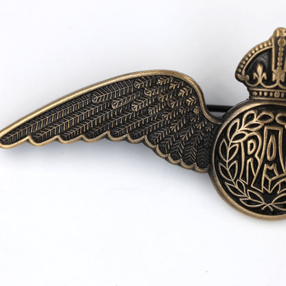 RAF Royal Air Force Pilot Wings Brooch Pin Replica Antique Bronze Badge