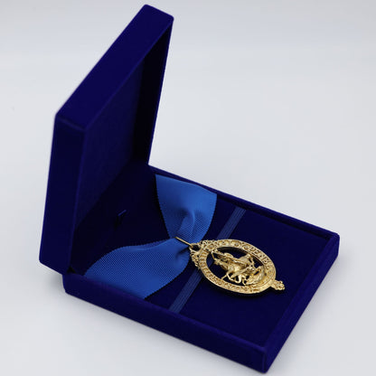 Cased British Order of the Garter “Lesser George” St George Neck Badge Ribbon Replica
