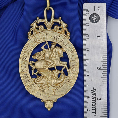 Order of the Garter Lesser George Badge & Ceremonial Sash Replica – Museum Size 84.9 mm