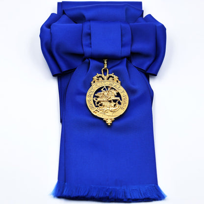 Order of the Garter Lesser George Badge & Ceremonial Sash Replica – Museum Size 84.9 mm