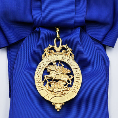 Order of the Garter Lesser George Badge & Ceremonial Sash Replica – Museum Size 84.9 mm