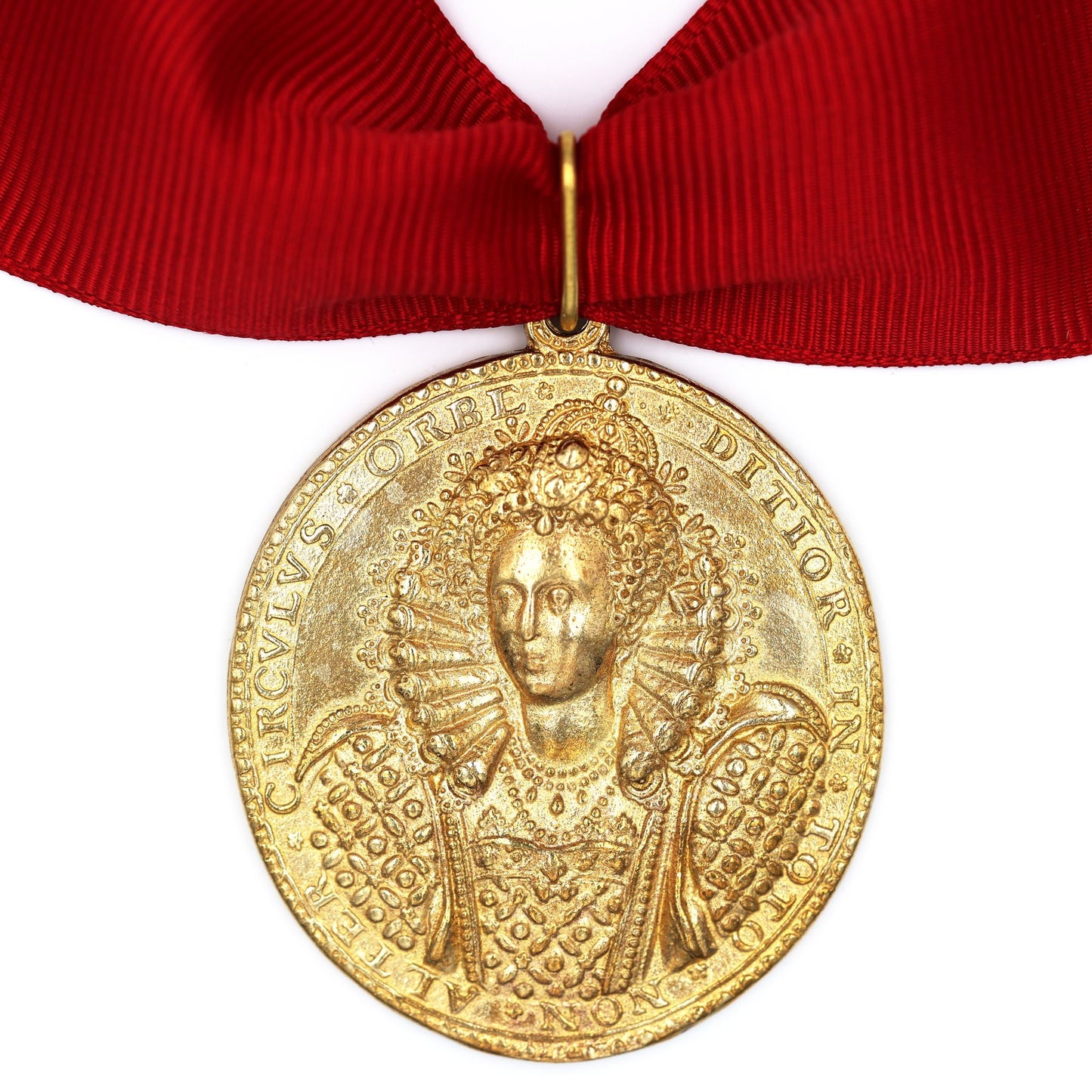 Queen Elizabeth I Armada Medal Replica – Solid Copper with Red Neck Ribbon