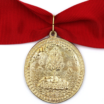 Queen Elizabeth I Armada Medal Replica – Solid Copper with Red Ribbon Blue Case