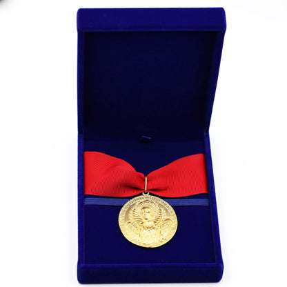 Queen Elizabeth I Armada Medal Replica – Solid Copper with Red Ribbon Blue Case