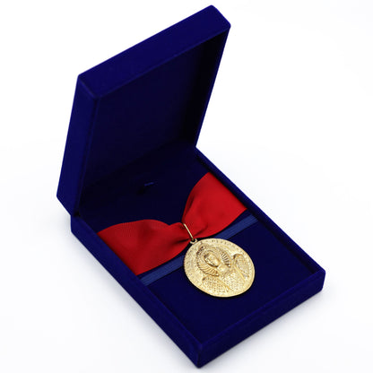 Queen Elizabeth I Armada Medal Replica – Solid Copper with Red Ribbon Blue Case