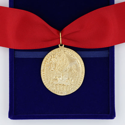 Queen Elizabeth I Armada Medal Replica – Solid Copper with Red Ribbon Blue Case