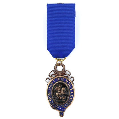 Order of the Garter Lesser George Solid Brass Enamel Replica Blue Ribbon