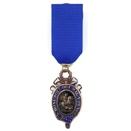 Order of the Garter Lesser George Solid Brass Enamel Replica Blue Ribbon