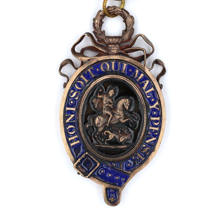 Order of the Garter Lesser George Solid Brass Enamel Replica Blue Ribbon
